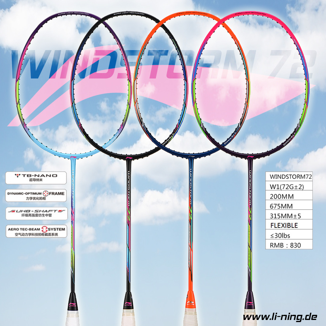 LI-NING RAQUETTE WINDSTORM 72 Light Blue AYPT431-6