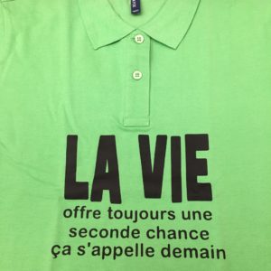 Unisex T-shirt déjà floqué "La vie offre  toujours une seconde chance"